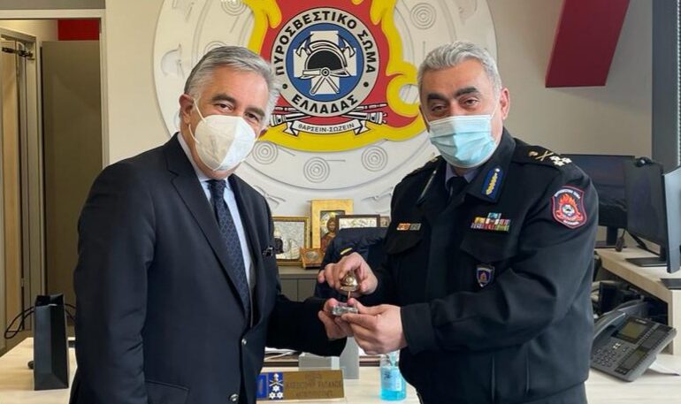 Με τον Αρχηγό του Πυρ. Σώματος Αντιστρ. Αλ. Ράπανο συναντήθηκε ο Βασίλης Υψηλάντης