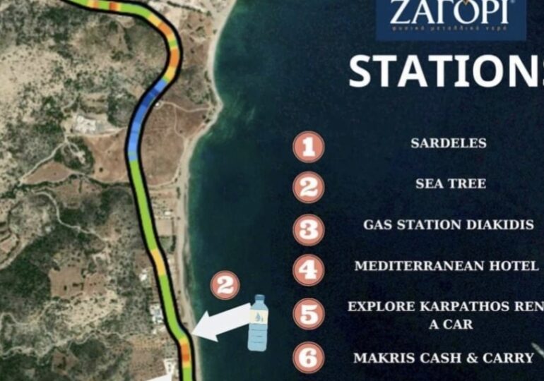 1o Run Karpathos: Ο χάρτης των σταθμών «ανεφοδιασμού» των αθλητών