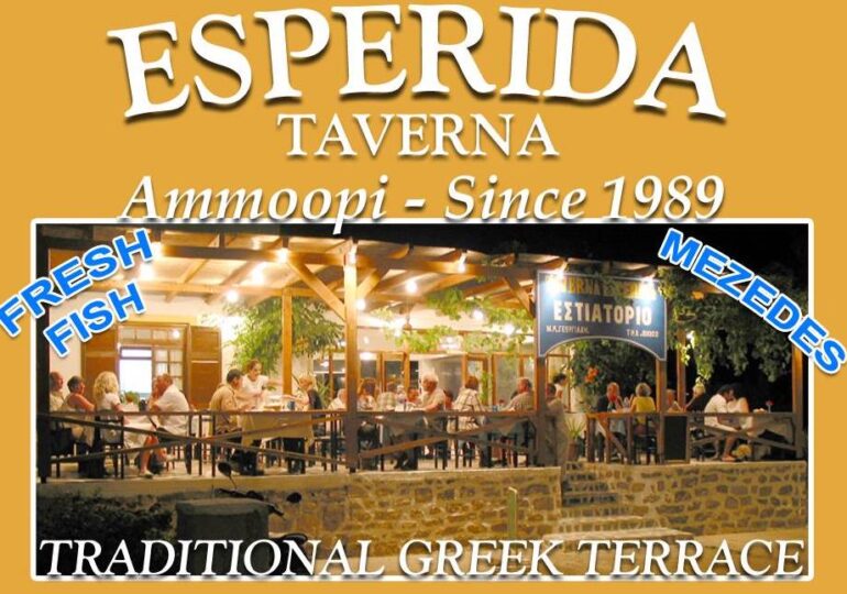 Το esperida hotel & restaurant στην Αμοοπή προσφέρει ένα studio δωρεάν σε εκπαιδευτικό 08 έως 14/09/2022