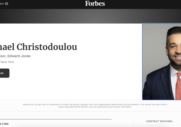 Ο συμπατριώτης μας, οικονομικός σύμβουλος Μιχάλης Χριστοδούλου στο περιοδικό Forbes!